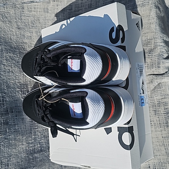 Adidas Men Size 13 Courtbeat Court Beat tennis shoe NEW with Box black white red - Picture 8 of 13